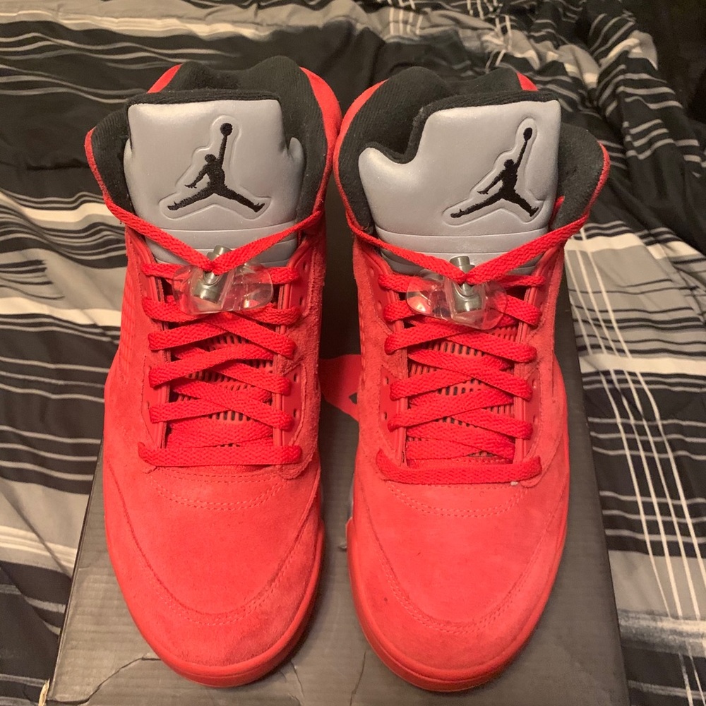 Retro 5 Red Suede